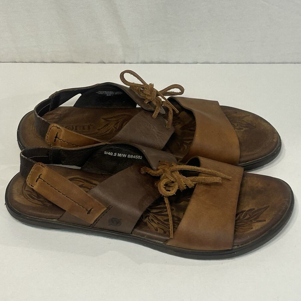 BORN‎ Algeria Brown leather tie sandals Women’s Size 9
